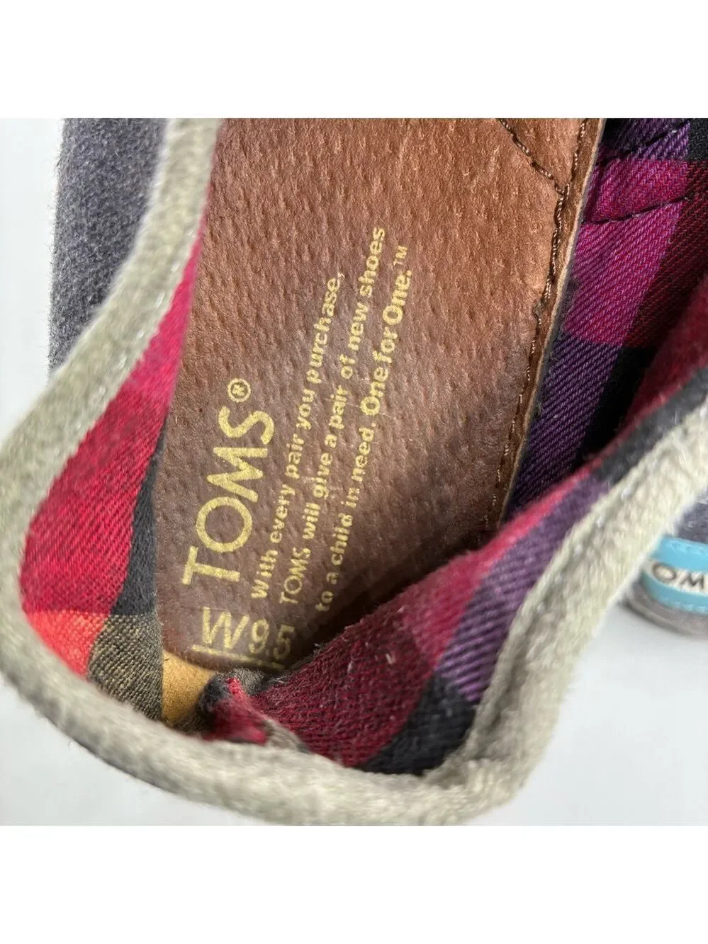 Toms Paseo Eyelet No Lace Shoes Women’s 9.5 Blue Gray Slip On